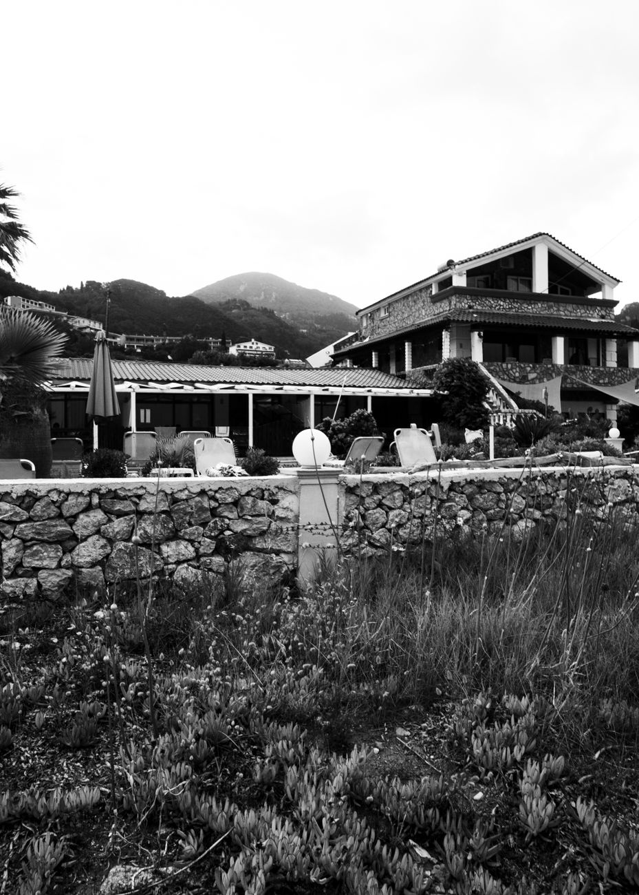 Private architectural villa overlooking mountains